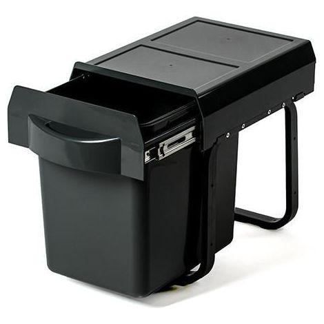 cubo de basura extraíble virtus. capacidad 16l. tapa antiolores. plástico. color antracita. ancho mínimo 300mm (1/3)