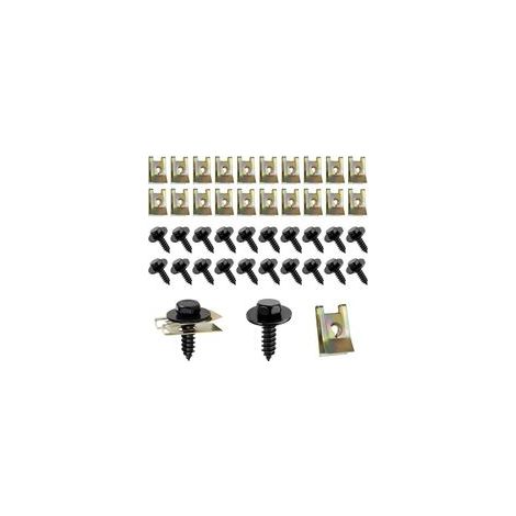 Lntyq Kit de Clips à Vis et Écrous 20 Pcs - Fixation de Garde-boue de Type U - Protection Anti-éclaboussures pour Voiture - Résistant à l'Usure et Durable (1/5)