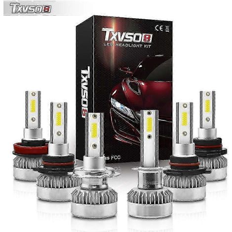Ampoules LED pour phares de voiture (modèles 9005/HB3, 9006/HB4, 9012/HIR2, H11, 12 V, 110 W, 6 000 K, 20 000 lm) - AquaForge