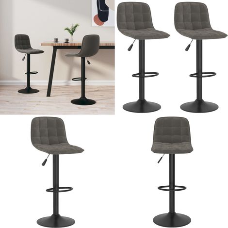 Tabourets de bar lot de 2 gris foncé velours - Tabouret De Bar - Chaise De Bar - Tabourets De Bar - Fauteuil De Bar - Meubles De Cuisine - Home & Living (1/5)
