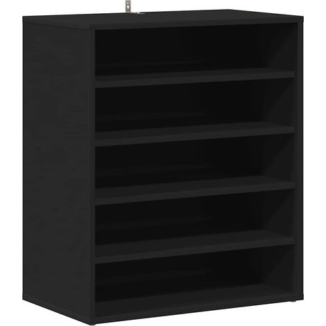 Meuble à chaussures,Armoire à chaussures Noir 60x35x70 cm Bois d’ingénierie CFW8011782 (1/5)