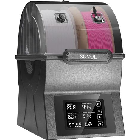 Boîte de séchage de filament, conception à double bobine efficace, contrôle de température réglable, Prise EU (1/2)