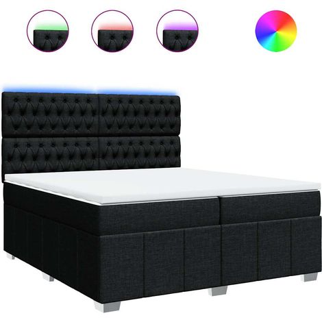 Maison Exclusive - Giroletto a Molle con Materasso Nero 200x200 cm in Tessuto (1/5)