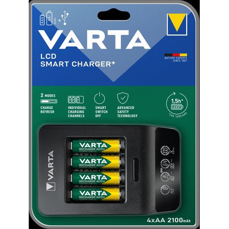 VARTA LCD Smart Charger 4x AA 56706 2100 mAh