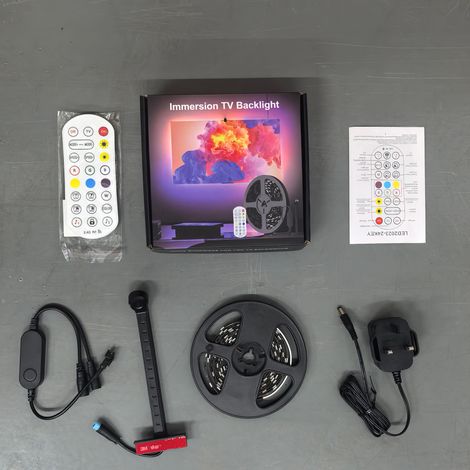 Bande LED TV RGB 16M Couleurs, Synchronisation Écran, Silicone Flexible, Télécommande & App, Découpable, Ambiance Immersive (1/3)