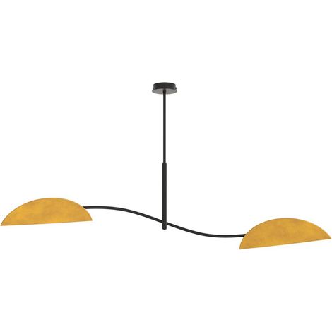 Plafoniera Moderna Ares Acciaio Nero Arancione 2 Luci E14 Ip20 (1/5)