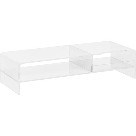 Rehausseur d'écran transparent à 2 niveaux avec plateau clavier, en acrylique, pour moniteur jusqu'à 24 pouces, 50,8 x 19 x 12 cm, sans montage – CHICFURN (1/5)