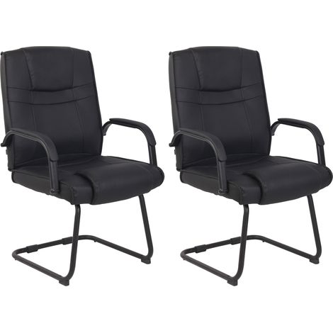 Set de 2 sillas cantilever XXL Attila en polipiel Negro/negro (1/5)
