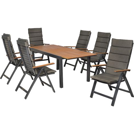 Astros Set 13tlg Alu/Kunstst. Ausziehtisch 150 (200) x 90 cm