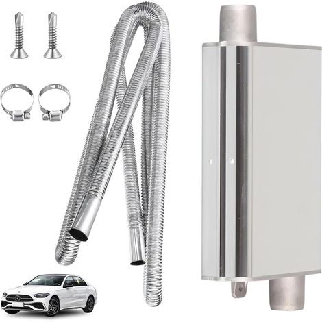 24-mm-Auspuffrohr mit Schalldämpfer, Standheizungsschalldämpfer, 200 cm langes, tragbares, flexibles Edelstahl-Auspuffrohr mit 2 Edelstahlklemmen (1/5)