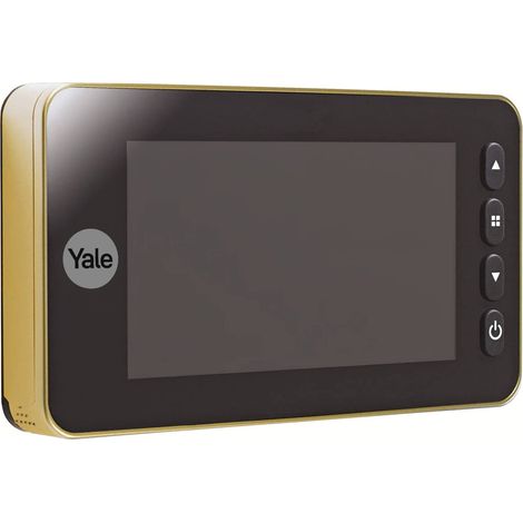 YALE Spioncino Elettronico Digitale Auto-Imaging 45-5800-1443-00-0211, Ottone, Visualizzazione dal Vivo, Angolo di Visione 110°, Registra, Campanello Integrato