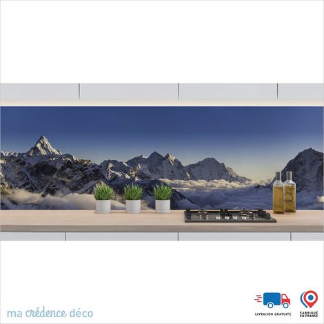 Crédence : Chaine de montagnes 2 - Couleur bleu roi - Alu composite - 120 - 60 (1/3)