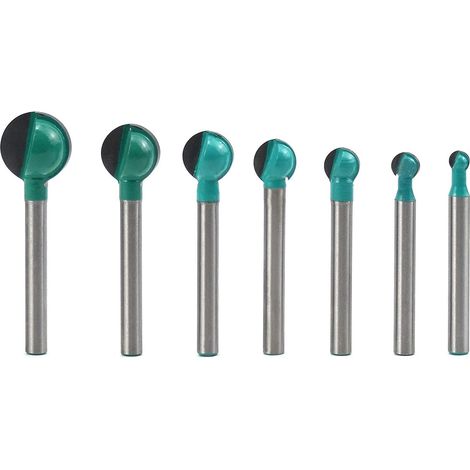 MINKUROW Taglierina Per La Lavorazione Del Legno A Fondo Tondo, 7 Pezzi Con Gambo Da 6 Mm, 6/8/10/12/14/16/19 Mm, Taglierina Per Scanalature Per Fresa Per Utensili Da Taglio (1/5)