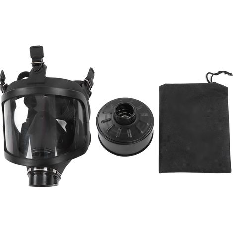 Masque respiratoire réutilisable avec filtre en silicone réglable, écran facial de protection pour travaux extérieurs, réservoir noir (1/5)