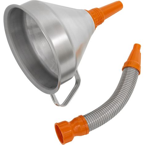 Sealey FM20F Metal Flexible Spout Funnel with Filter 200mm