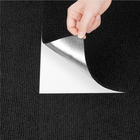Dalle Moquette Adhesive Sol Noire Antidérapantes Dalles de Moquette Auto-Adhésives 30x30CM Dalle Moquette Autocollante pour Maison Bureau Commerce Résistant Tapis Moquette Chambre 4 Dalles (1/5)