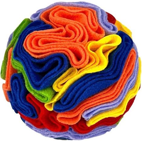 Palla interattiva per cani - Giocattolo olfattivo per l'alimentazione - Pulizia e addestramento dei denti - Stimolazione educativa - Colorata - 10 cm (1/5)