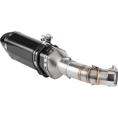 Système d'échappement MidPipe style fibre de carbone avec silencieux Slip-On et DB Killer, compatible avec Kawasaki Ninja 400 Z400 2018-2020 (1/5)