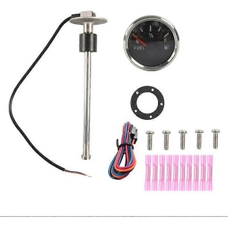 Jauge à carburant 52 mm avec capteur de niveau de carburant, indicateur de niveau d'huile 200 mm 0-190 ohms pour bateau