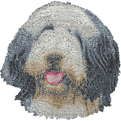 Collie barbudo, Collie de las Tierras Altas: parche con forma de perro, parche bordado, decoración única para mochila de Art-Dog (1/3)