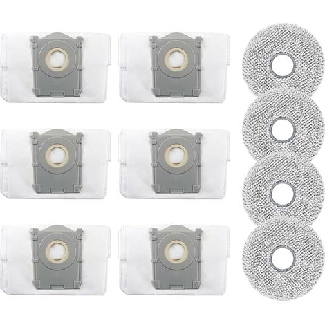 Lot de 10 kits accessoires pour aspirateur Ecovacs Deebot T50 Max /T50 Pro /T50 Omni /T50 Pro Omni /T50 Max Pro, 4 serpillères et 6 sacs à poussière (1/5)