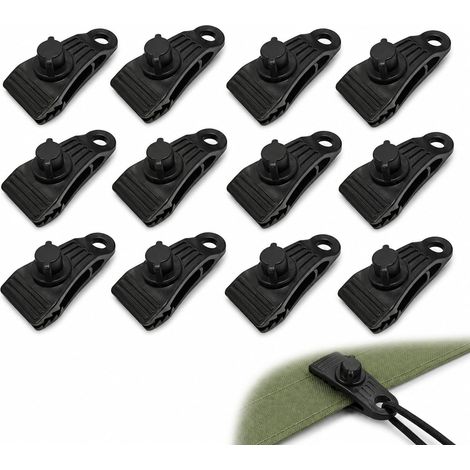 12 x Pince Clips de Fixation pour Bâche Tente, Pince pour Bache,Grande (1/5)