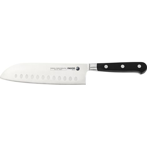 FAGOR Couper Couteau de Cuisine Professional Santoku 18 cm Lame en Acier Inoxydable (1/3)