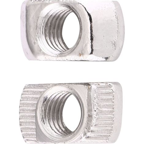 Écrou marteau à tête en T pour profilé aluminium, fixation en acier au carbone nickelé, filetage M5, dimensions 15,5 x 8 mm, compatible série EU30 (1/5)