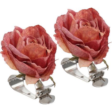 Florale Gardinenhalter, florale Gardinenclips, florale Raffhalter – 10,00 x 9,50 x 3,00 cm – Rosy (1/3)
