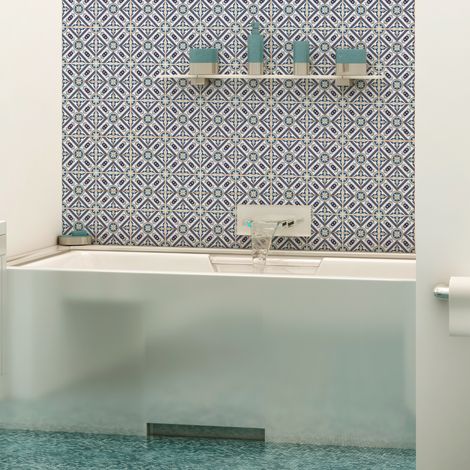 Sticker Mural Carrelage adhésif Cuisine Salle de Bain - 24 STICKERS CARRELAGES AZULEJOS AGATA - 24stickers10x10cm (1/5)