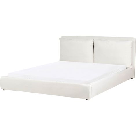 Wasserbett Samtstoff BAJONNA 180 x 200 cm Cremeweiß