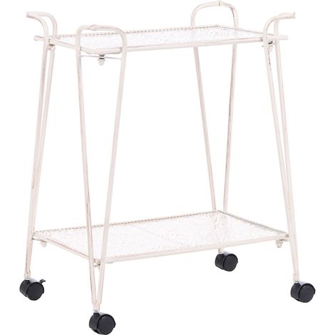 Scaffale da bagno in metallo con ruote a 2 ripiani bianco Yumbilla