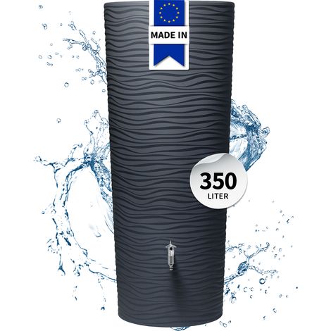 GARANTIA NATURA 2in1 Regentonne 350 Liter graphite grey inkl. Pflanzschale