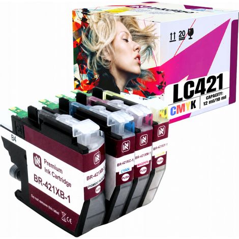 Inchiostro Inkdigo LC421XL compatibile con Brother DCP-J1050DW MFC-J1010DW, certificato TÜV. (1/5)