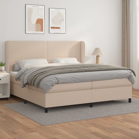 Sommier à lattes de lit avec matelas Cappuccino 200x200 cm (1/5)