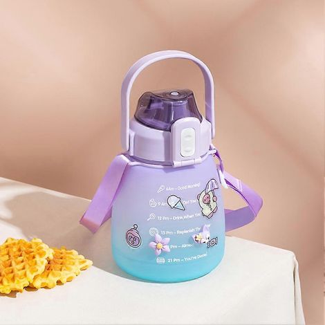 Bouilloire colorée de 1500 ml avec marqueur, grande capacité, idéale pour le sport, les activités de plein air, la salle de gym et les voyages. Bouteille d'eau mate.