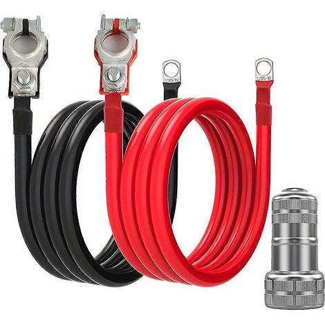 30 cm langes 8AWG Kfz-Batterie-Konverterkabel mit M8-Gewindeanschlüssen und M10-Ringkabelschuhen für Pkw und Lkw (1/5)
