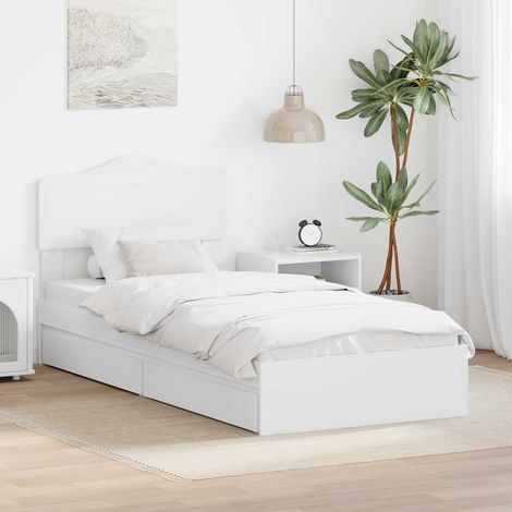 vidaXL Lit de Rangement Blanc 70 x 190 cm Bois d'ingénierie (1/5)