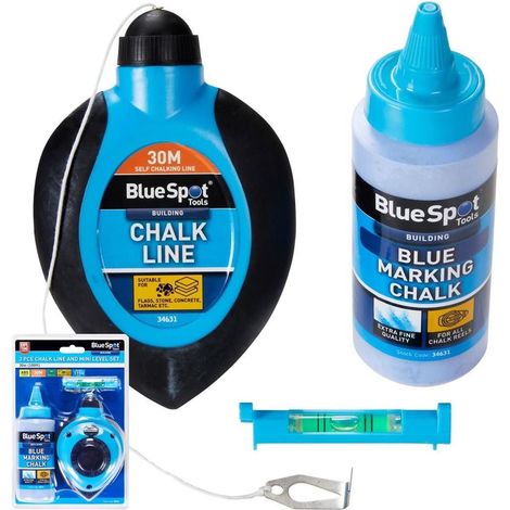 Bluespot 3pc Builders Blue Chalk String Line Level Reel Set 30m (100ft) (1/2)