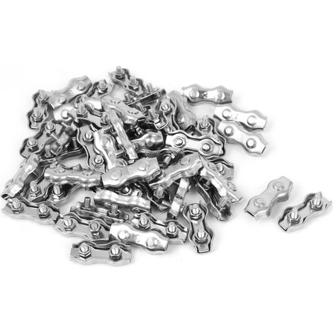 Edelstahl Duplex 2-Post Clip Kabelklemme 50 pièces pour fil de 3 mm (579f63172d5b5b11876095a7099d5ba