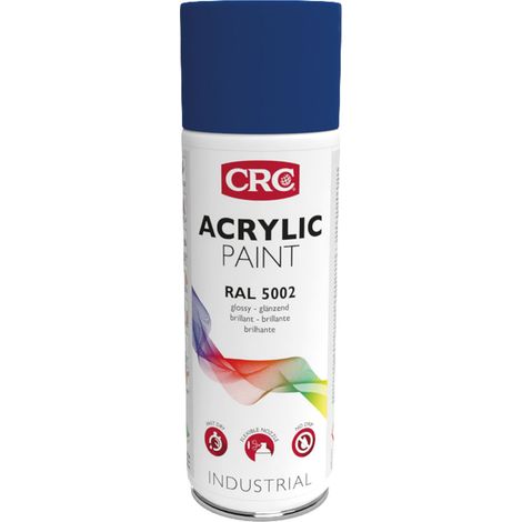 Peinture aérosol CRC ACRYLIC PAINT, Bleu Brillant, 400ml ( Prix pour 1 ) Peinture acrylique RAL 5002 Bleu outremer 520ml