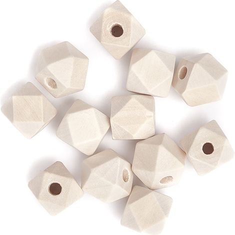 Cuentas geométricas de madera de 12 mm, 12 unidades. (1/2)