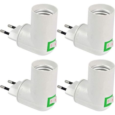 Douille E27 avec Interrupteur sans Fil, Base pour Ampoule LED E27, Douille Plastique pour Éclairage Rapide, Spot E27 pour Lampe Murale, Lampe de Cuisine Intérieur, lot de 4