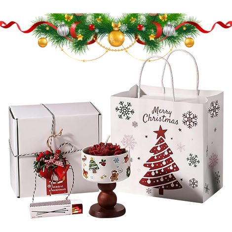 Bougies Parfumées De Noël Aromathérapie en de Soja à Longue Durée de Combustion - Bougies Parfumées Pour Les Fêtes - Pour les Femmes, les Amis, la Famille, la Maison, les Occasions Festives, (1/5)
