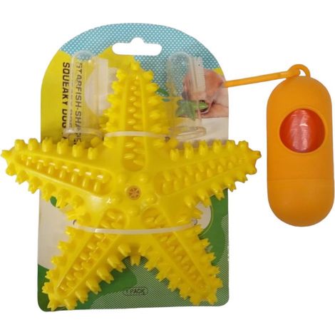 Set para perros con masticable dental amarillo 4W