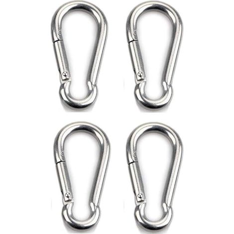4pcs Mousqueton de Fixation pour Charges Lourdes, Sports, Chiens de Serrure, Hamac Balançoire, en Acier Inoxydable 304, 6mm Épaisseur