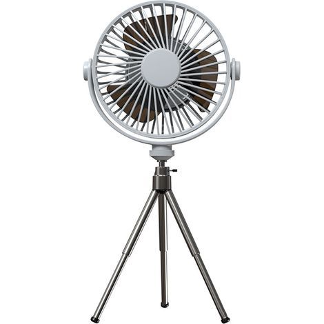 Ventilatore a piantana – Batteria da 2000 mAh – Treppiede regolabile – Rotazione a 360° – 4 velocità – Ideale per camera da letto, ufficio, soggiorno, giardino – 1 pezzo (1/5)