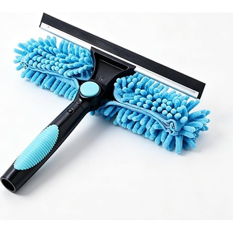 Kit Professionnel de Nettoyage de Vitres 2 en 1, Raclette et Lave-Vitre en Microfibre pour Paroi de Douche, Miroir (1/5)
