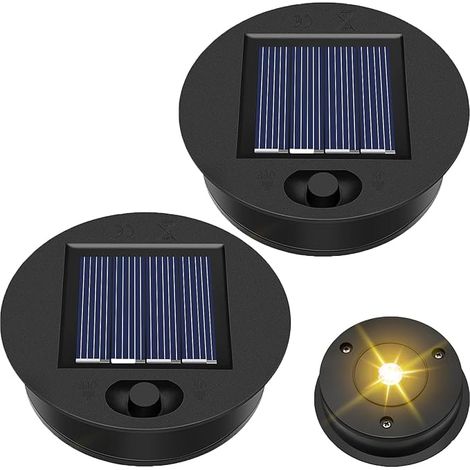 Lampe Solaire de Rechange,2 Pièces 8.5cm Remplacement de Couvercles Solaires,Étanche Panneau Solaire Lanterne de Rechange,Panneau Solaire pour Lanterne,Remplacement de Couvercles Solaires (1/5)
