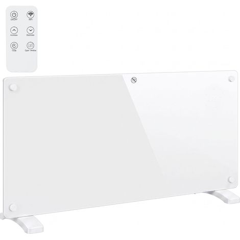 HOMCOM Termoconvettore Elettrica 2000W da Parete o Terra con Timer, Bianco (1/5)